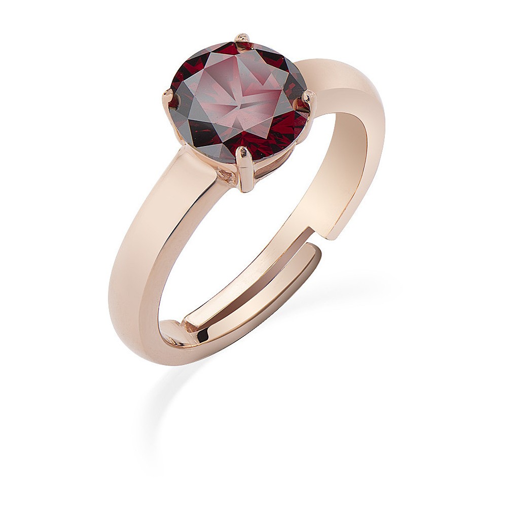 1 - Anello donna rosato solitario zircone rosso Amen Argento 925 ANFERR2