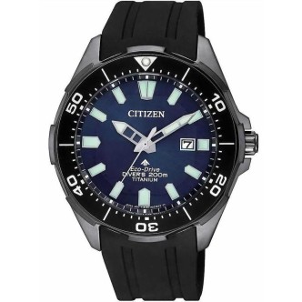 1 - Orologio Citizen Solo tempo uomo analogico cinturino in poliuterano modello BN0205-10L Blu Diver 200 Promaster Super Titaniu