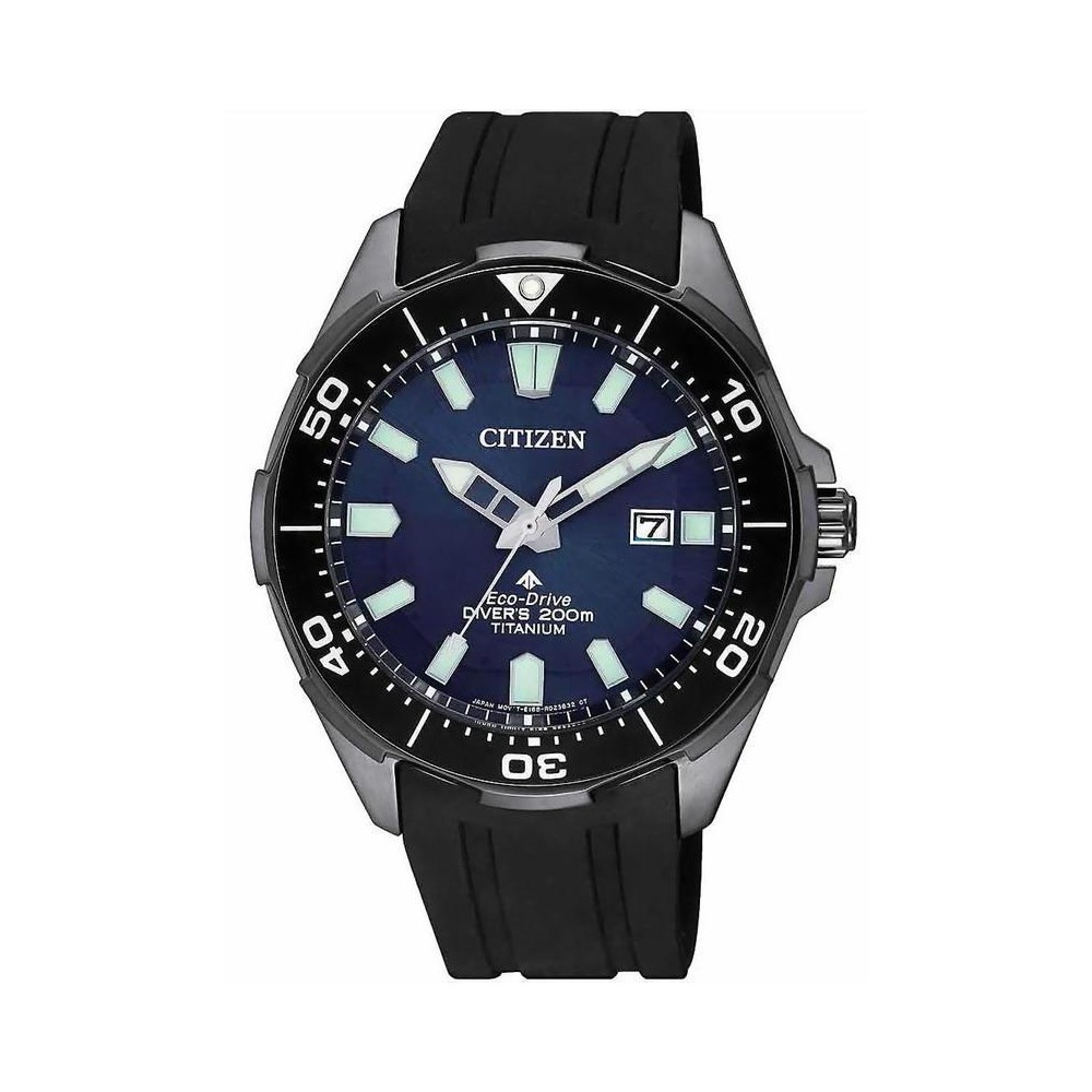 1 - Watch Citizen Solo time man analog polyurethane strap model BN0205-10L Blue Diver 200 Promaster Super Titanium