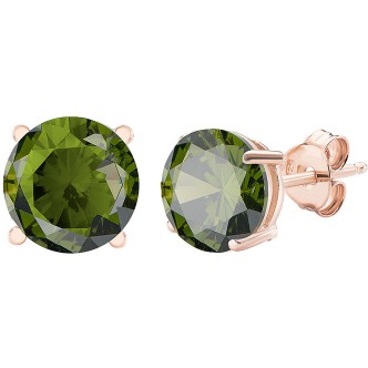 1 - Orecchini donna punto Luce rosati zircone verde Argento Amen ORFERVE