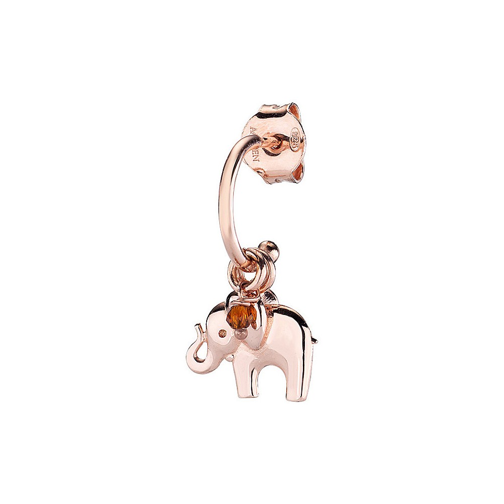 1 - Single earring woman Amen Pink elephant Silver 925 ORMOANELRM