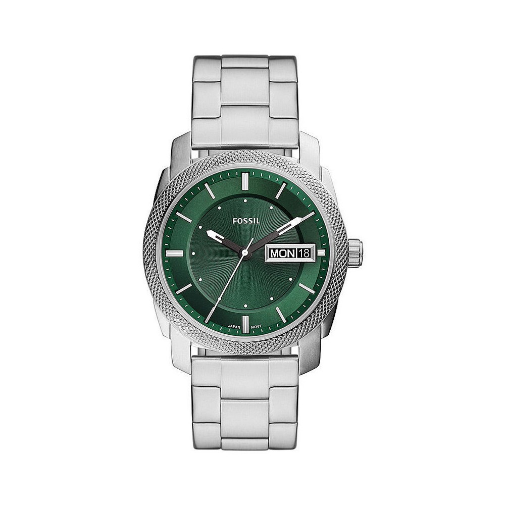 1 - Fossil Machine FS5899 steel man only time watch green dial