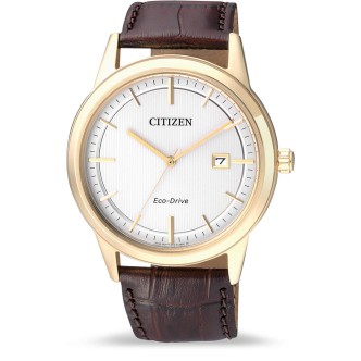 1 - Watch Citizen Only time unisex analog leather strap model AW1233-01A