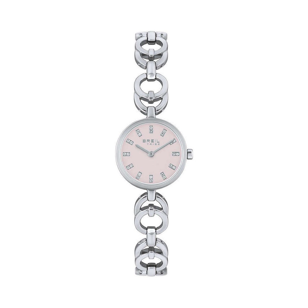 1 - Breil Luna women's pink steel time only watch EW0555