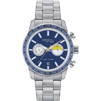 1 - Breil Zone Dual Time man watch blue steel background EW0565