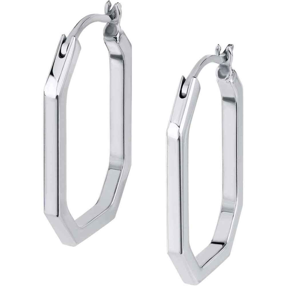 1 - Breil Private Code women's octagonal earrings in steel TJ3125