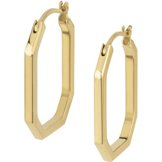 1 - Breil Private Code women's octagonal golden earrings in steel TJ3126