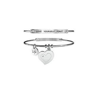 1 - Bracelet Kidult 231653 316L stainless steel heart with crystal Love collection