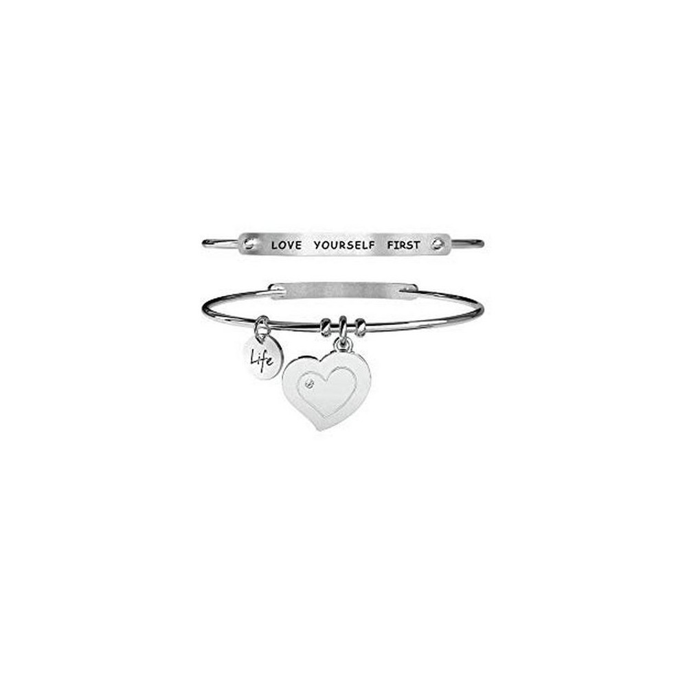 1 - Bracelet Kidult 231653 316L stainless steel heart with crystal Love collection