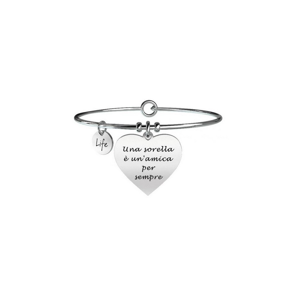 1 - Kidult bracelet 731093 316L steel heart with crystals Love collection