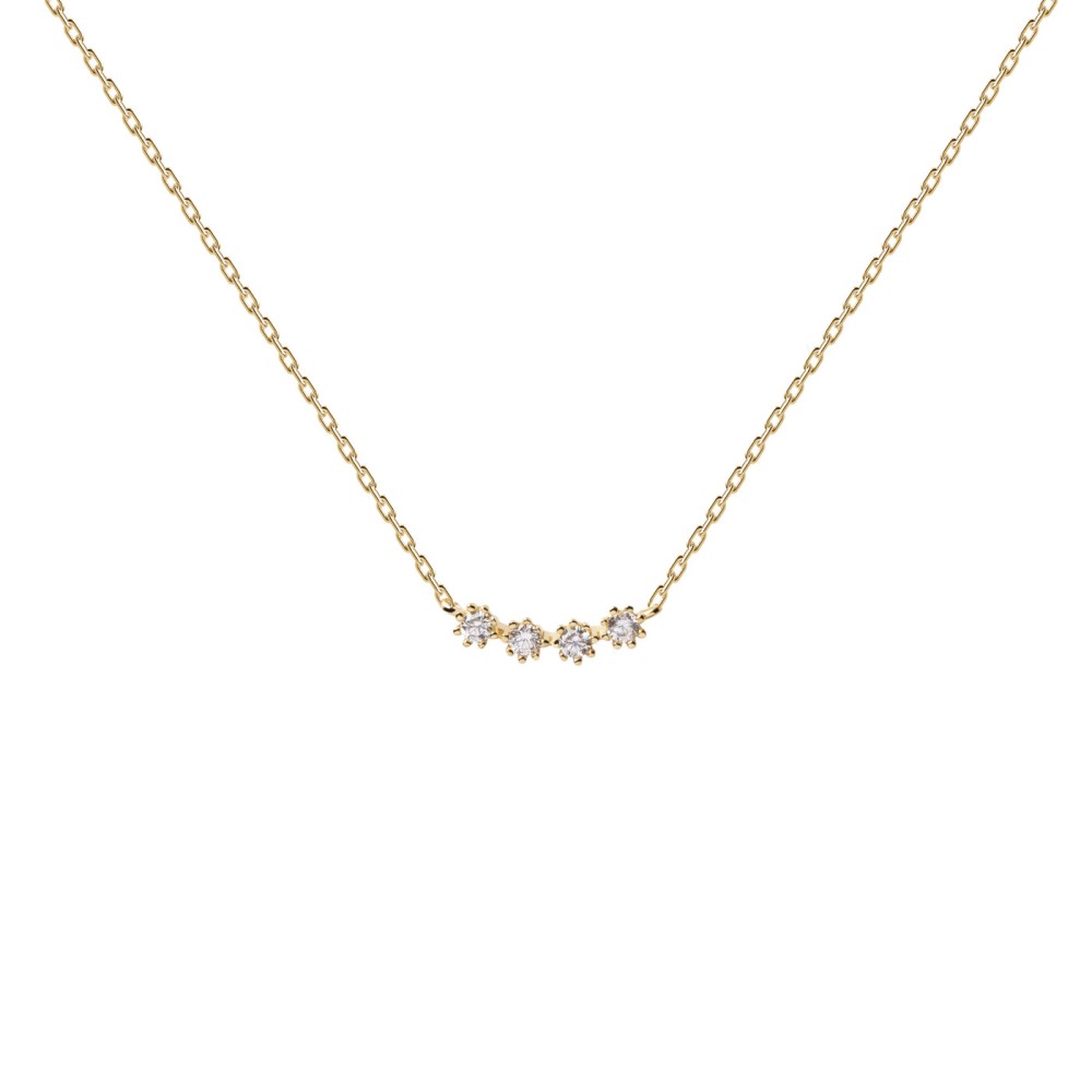 1 - PDPaola woman necklace golden Silver 925 white zircons CO01-366-U