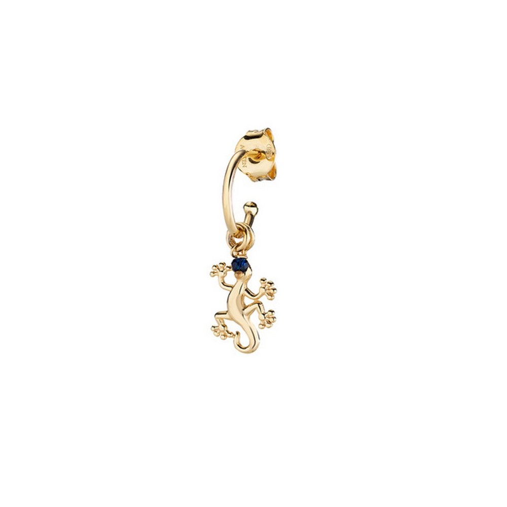 1 - Woman single earring Amen Gecko golden Silver 925 ORMOANGEGBL