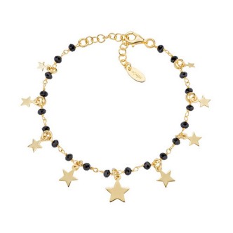 1 - Bracciale donna dorato stelle e cristalli Amen Argento 925 BRLAMSTGG