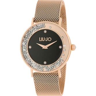 1 - LiuJo Dancing Slim woman time only watch rosé black background TLJ1349 steel