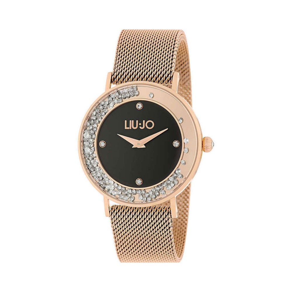 1 - Orologio solo tempo donna LiuJo Dancing Slim rosato fondo nero TLJ1349 acciaio