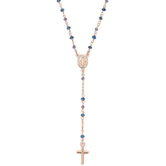 1 - Amen rosary woman necklace in 925 silver with crystals CRO10RBLTO4