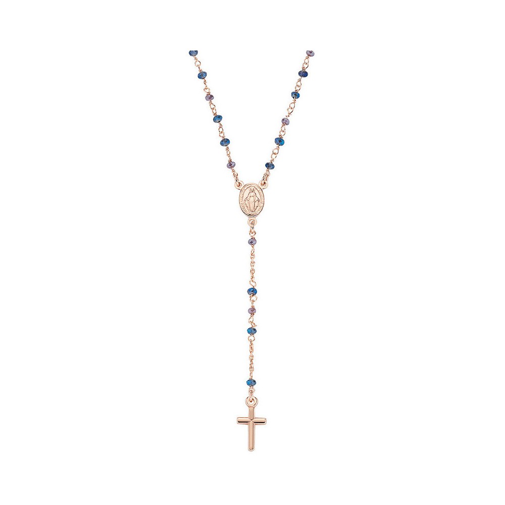 1 - Collana Rosario donna Amen rosata Argento 925 con cristalli CRO10RBLTO4