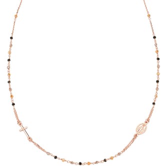 1 - Collana Rosario donna Amen rosato Argento 925 con cristalli CRO10RMMM3