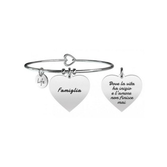 1 - Bracciale Kidult 731259 acciaio 316L ciondolo a cuore collezione Love