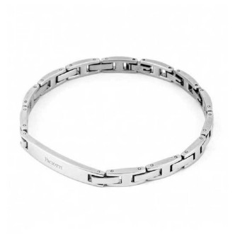 1 - Bracciale uomo 4US Cesare Paciotti 4UBR4424 acciaio con placca centrale