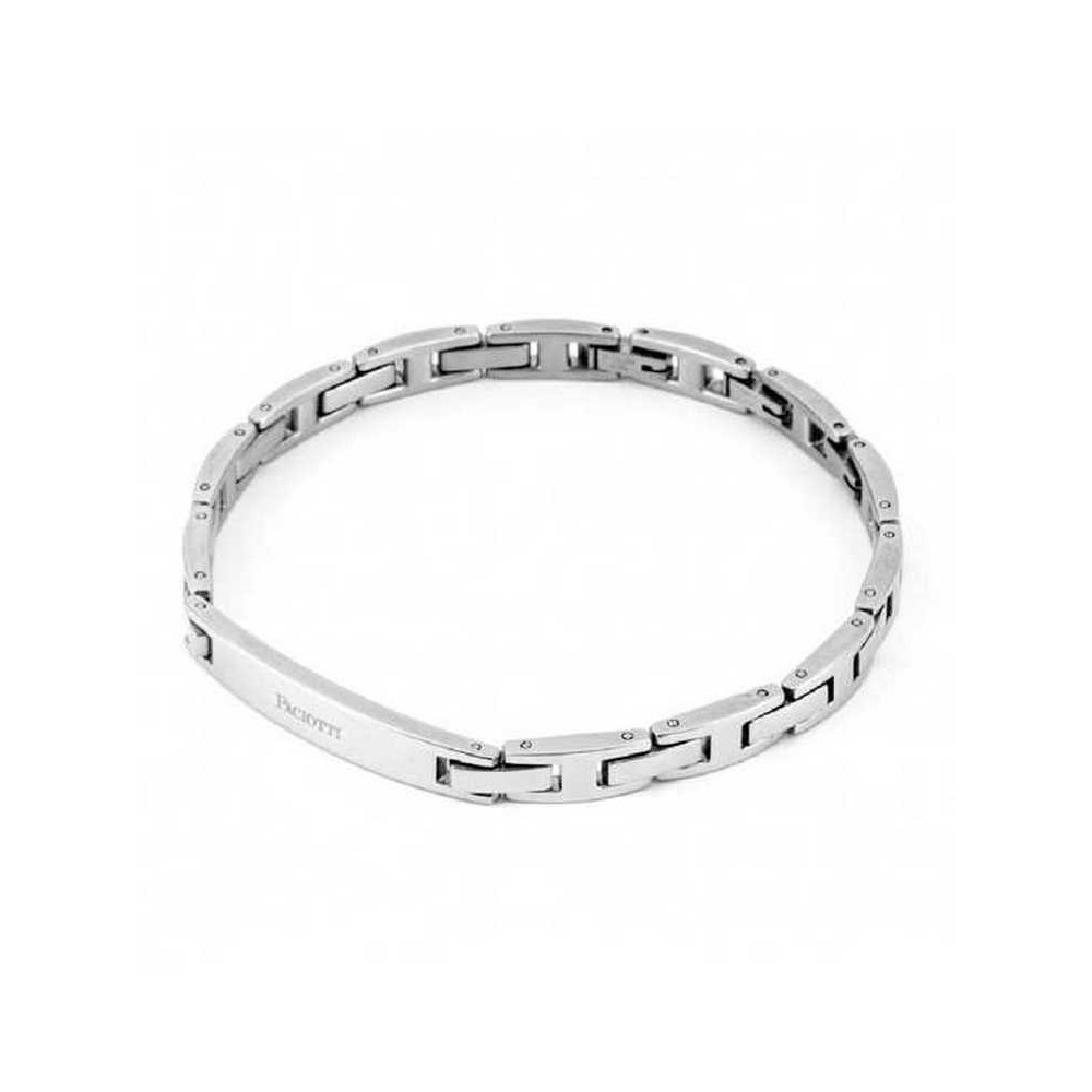 1 - 4US Cesare Paciotti 4UBR4424 men's bracelet in steel with central plate