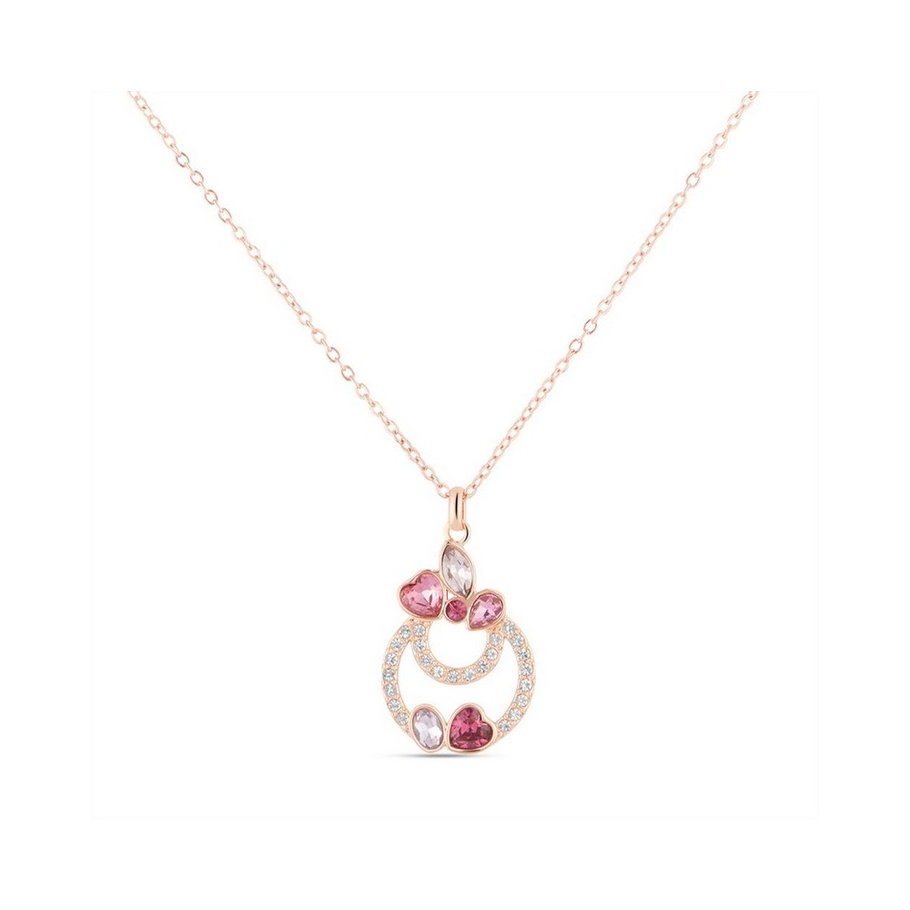 1 - Stroili Violet women's necklace in rosé steel with pink heart crystals 1674353