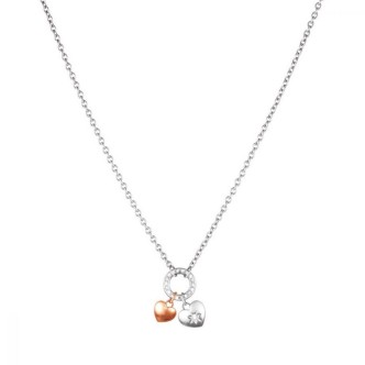 1 - Collana donna Stroili Lady Chic acciaio con cuori e cristalli 1680342