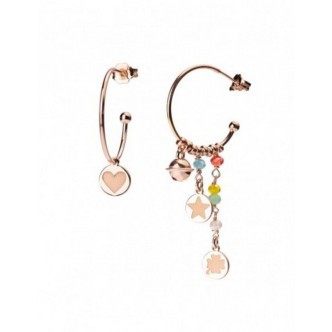 1 - Orecchini cerchio Rue des Mille Gipsy Chic pietre multicolor Argento 925 rosato OR-GIP 1 V4