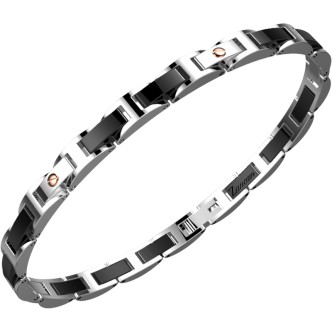 1 - 316L steel Zancan man bracelet with rosé screws EHB321