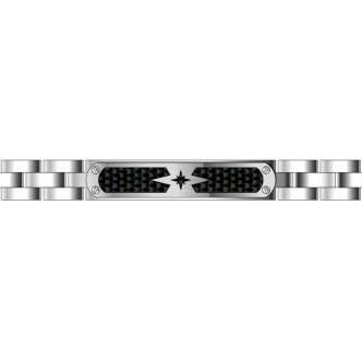 1 - Zancan man bracelet 316L steel PVD Black plate carbon EHB295