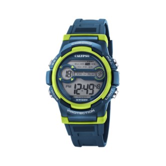 1 - Calypso green plastic digital watch K5808/3