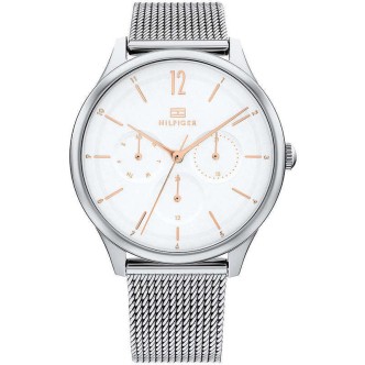 1 - Tommy Hilfiger Layla white 1782456 steel women's multifunction watch Milan mesh