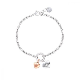 1 - Stroili Lady Chic steel bracelet with hearts and crystals 1680345