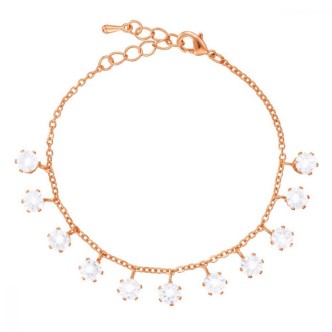 1 - Stroili Line Romantic Shine women's bracelet in rose gold steel and crystals 1680393