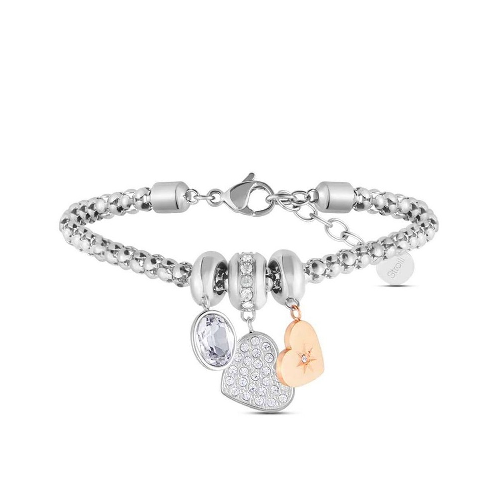 1 - Stroili Lady Chic heart and stars bracelet in steel and crystals 1674556