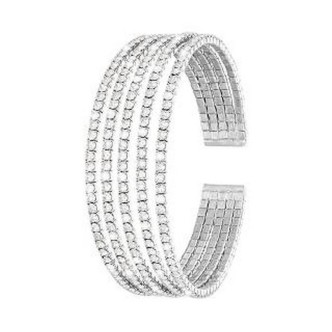 1 - Stroili Romantic Shine multi-strand crystal bangle bracelet 1668672