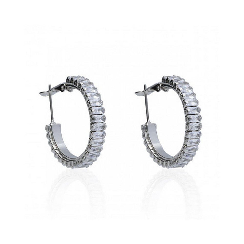 1 - Woman hoop earrings with rhinestones Romantic Shine brass 1665966