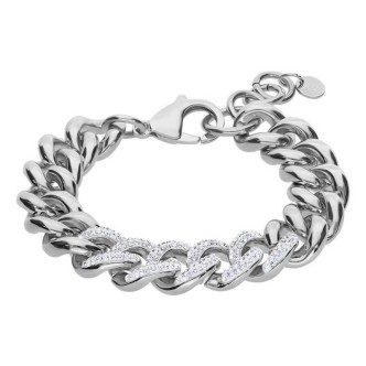 1 - Bracciale donna Stroili catena groumette con cristalli 1670576