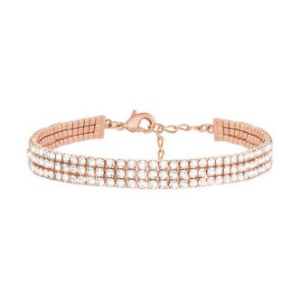 1 - Stroili Romantic Shine women's tennis bracelet rosé multi-strand crystals 1668676