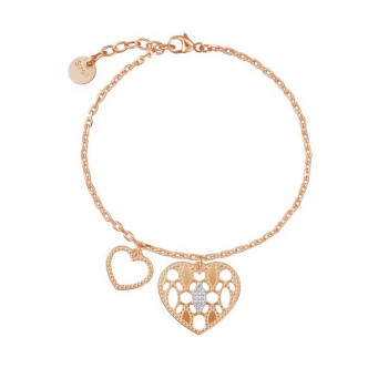 1 - Stroili women's hearts bracelet in pink brass 1673289