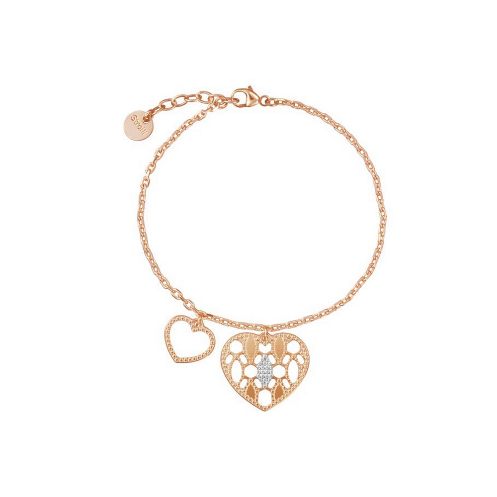 1 - Stroili women's hearts bracelet in pink brass 1673289