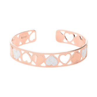 1 - Stroili women's heart bangle bracelet in pink brass 1673294