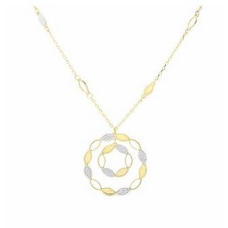 1 - Stroili Green Tea woman necklace with golden brass circles1673300