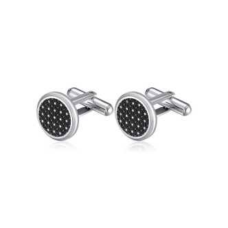 1 - Brosway Bullet BUL42 steel and black enamel men's cufflinks