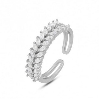 1 - Stroili Romantic Shine woman braid ring with crystals 1674383