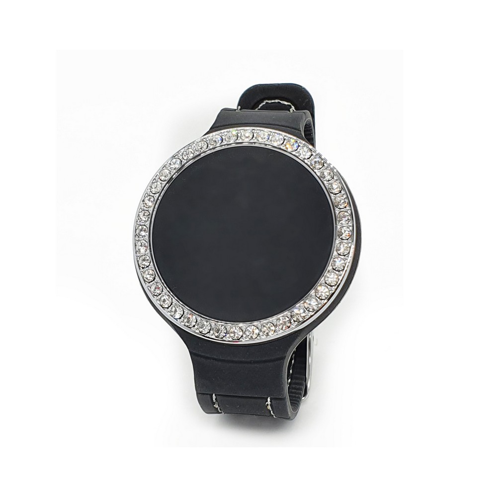 1 - Zitto Diva black Ardent Black silicone woman watch with rhinestones