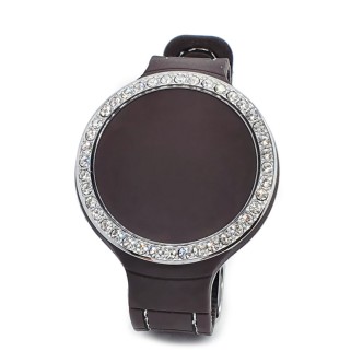 1 - Zitto Diva brown Coffe Chic silicone woman watch with rhinestones