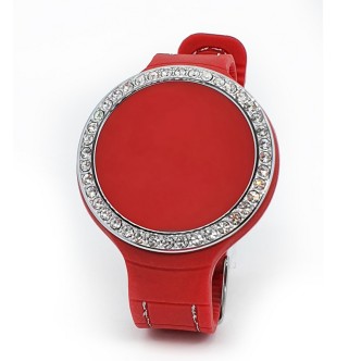 1 - Woman watch Zitto Diva red Lipstick Red silicone with rhinestones