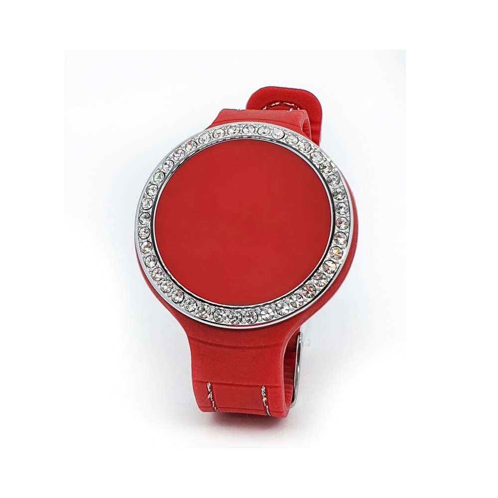 1 - Woman watch Zitto Diva red Lipstick Red silicone with rhinestones