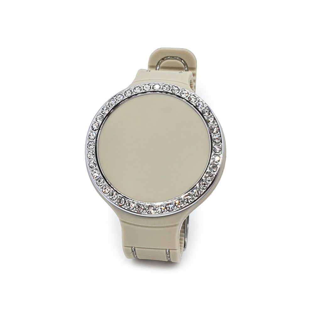 1 - Orologio donna Zitto Diva beige Dove Grey silicone con strass